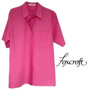 Foxcroft Wrinkle Free Short Sleeve Women’s Shirt Size 10 Peony Pink